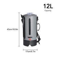 Water Bag Collapsible Water Container 12L/20L Portable Camping Shower Bag Water Bag with Air Pump for Outdoor gray