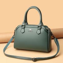Daugiakišenė rankinė Piniginės Natūralios karvės odos pečių krepšys Prabangus dizainerio Crossbody Messenger Sac Elegantiškas dėklas moterims žalia