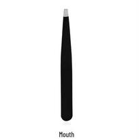 Juodi nerūdijančio plieno plokščio nuožulnaus antakių pincetai tiksliam plaukų šalinimui [1.0mm] straight mouth juoda