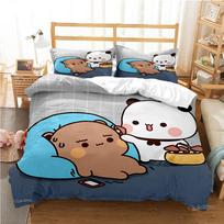 Cute Bubu Dudu Cartoon Bear Panda Duvet Cover kawaii Bedding sets Soft Quilt Cover and Pillowcases Single_Double_Queen_King Kid EU Twin 135x200cm