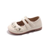 Girls Princess Shoes Kids Shallow Ballet Shoes Fashion Children's Leather Shoes for Party Wedding All Match 2024 Spring Autumn 23 smėlis
