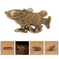 Žalvarinis karpio dekoras stalui, statulėlės, stalo kompozicija, vintažinė žuvis, išskirtiniai namų dekoravimo ornamentai 4.5x1.4x2.7cm auksinė