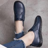 Ballet Flats Women Shoes Loafers Genuine Leather Woman Flats Slip On Women's Loafer Female Moccasins  Mom Work Shoes 35-42 CN 35 mėlyna
