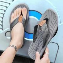 Summer Men's Thick Soled Herringbone Flip Flop with Clip on Feet Beach Slippers Size 39-40 pilka spalva