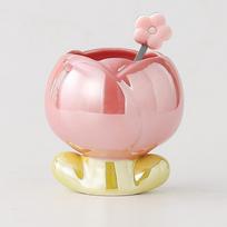 Creative Tulip Mug Home Breakfast Milk Cup Office Ceramic Water Cup Coffee Shop Afternoon Tea Latte Coffee Cup Festival Gift 201-300ml beige