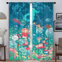 Blackout Curtain for Room 2 Panel Summer Curtains for Bedroom Home Interior Curtains Partition Halloween Decoration Living Child W50xH70cmx2pcs-CL