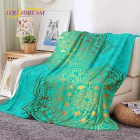 3D Mandala Yoga Flower Bohemia Meditation Nature Soft Flannel Blanket for Bed Bedroom Sofa Picnic,Throw Blanket Outdoors Leisure 30x40in blue