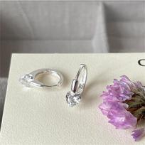 999 whole body sterling silver zircon earrings simple niche love earrings light luxury high-end exquisite ear jewelry new 999 silver
