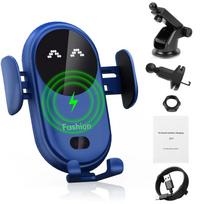 10W Car Wireless Charger Air Vent Mount Infrared Induction Auto-Clamping Air Vent Phone Holder for iPhone 14 13 Samsung Xiaomi mėlyna