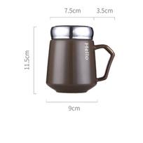 Keraminiai kavos puodeliai espresso su piešiniais raidėmis, namų porceliano stalo indai, didelis kelioninis arbatos puodelis, pieno, latte, vandens puodelis su dangteliu 430ml 430ml gray