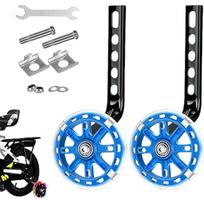 Vaikų dviračių treniruočių ratai Flash Mute Wheel Dviračio stabilizatoriaus montuojamas komplektas, suderinamas su berniukų mergaičių dviračiais, kurių skersmuo yra 12 14 16 18 20 colių mėlyna
