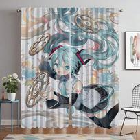 Halloween Decoration Mikus Window Curtain for Room 2 Panel Anti-mosquito Curtains Partition Shades Home Interior Curtains Living W50xH70cmx2pcs-CL