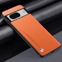 Prabangus PU odos dėklas „Google Pixel 8 Pro 8Pro“ dangteliui, silikoninis apsauginis telefono dėklas, skirtas „Google Pixel 6A 7A 6 7 Pro Pixel6 8A“ For Pixel 7A oranžinė