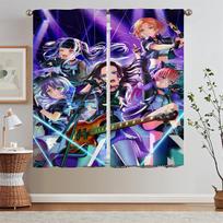 Bang Dream Children's Room Curtains for Rooms Blackout Curtain Tiebacks White Curtains Salon 2 Pieces Partition Blind Blinds W50xH70cmx2pcs-CL