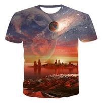 Summer Dream Planet 3d Printed T-shirt Men's Sweater Short Sleeve Hip Hop Sports Casual Shirt Men's T-shirt XL