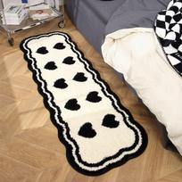 Bedside Carpet Bedside Carpet Long  Mat Plush Master Bedroom Bay Window Mat Sofa Coffee Table Mat 40X120cm black