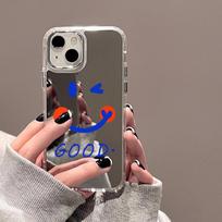 Mobiliųjų telefonų dėklai iPhone 11 13 XR 15 Pro Max 12 14 Pro Max Case iPhone 16 XS Max veidrodinis apsauginis dėklas Veidrodis išskirtinis animacinis filmas, atsparus vandeniui iPhone 11 Pro Max sidabras