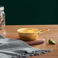 Korėjietiškas ramen puodas, aliuminio lydinio / nerūdijančio plieno virimo puodai su dviguba rankena, dujinė universali sriubos troškinio keptuvė brown