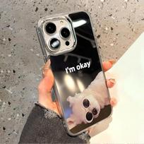 Mobiliųjų telefonų dėklai iPhone 11 13 XR 15 Pro Max 12 14 Pro Max Case iPhone 16 XS Max veidrodinis apsauginis dėklas Veidrodis išskirtinis animacinis filmas, atsparus vandeniui iPhone 11 Pro Max sidabras