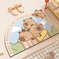 Animacinis Absorbentas Vonios Kilimėlis Tualeto Nešvarus ir Neslystantis Kilimėlis Namų Tualeto Durų Greitai Džiūstantis Diatominės Žemės Kilimėlis 40 * 60cm beige