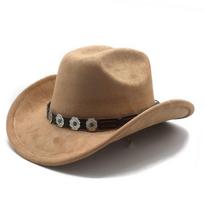 Fashion Casual High Top Big Eaves Suede Jazz Hat Outdoor Shopping Styling Felt Top Hat M（56-59cm）