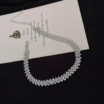 Exaggerated European & American Diamond-Stitched Choker Necklace Necklace sidabras