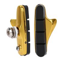 1Pair Light Weight Road Bike Folding Bicycle Parts Brake Shoes Pads Accessory Parts (Gold) auksas
