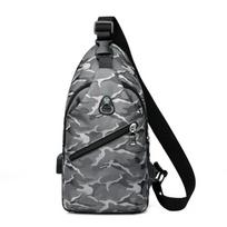 Trendy Men's Shoulder and Chest Messenger Bag – Casual Motorcycle Style, Korean Version gray