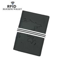 RFID kortelių dėklai Tikros odos kelioniniai dėklai pasams Žemėlapio kortelės laikiklis Verslo juoda