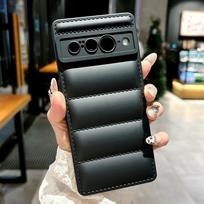 Fashion down Jacket Case for Google Pixel 8 7 6 Pro 7a Soft Tpu Shockproof Plain Color Lens Protection Square Slim Cover Google Pixel 8 juoda
