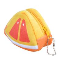 Monetų piniginė trikampio formos, su vaisių raštu, miela, nešiojama, pliušinė, mini piniginė smulkiems pinigams vaikams, skirta laukui yellow