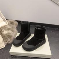 2023 Retro Genuine Leather Snow Boots: Mid-Tube, Plus Velvet, Thick Cotton for Women, Winter/Autumn 37 juoda
