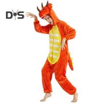 Vienos dalies animaciniai dinozauro pižama Cosplay kostiumas Helovino vakarėliams Vaidmenų žaidimo apranga Storas flanelinis miegui skirtas drabužis Žiemos šiluma Namų drabužiai M tamsiai žalia spalva