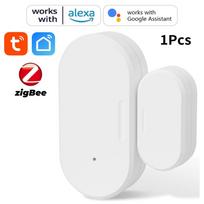 Tuya ZigBee Smart Door Window Sensor Door Open Closed Detectors Smart Home Security Protection Alarm System for Alexa Google white