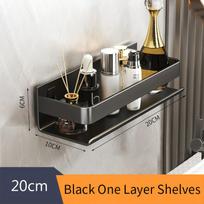 Black Kitchen Shelf  Screw installation Makeup Organizer Mental Corner Shelf Storage Shelf Shower Wall Rack Bathroom 811780