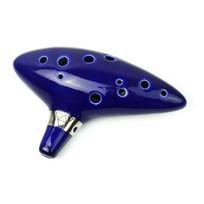 12 skylių Alto C porcelianinė ocarina su laikikliu, dovanų dėžute, virvele, mini pučiamasis instrumentas pradedantiesiems