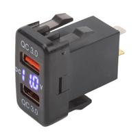 Dvigubas USB prievado įkroviklio lizdas QC3.0 greitojo įkrovimo įkrovimo lizdas maitinimo adapteris skirtas FJ Cruiser