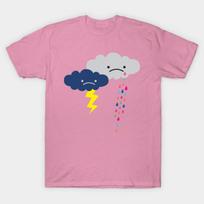T Shirt Women Sad Rain Clouds Ii Harajuku Print Kawaii Tshirt Summer Short Sleeve Female T-Shirt Top Tee S rožinė