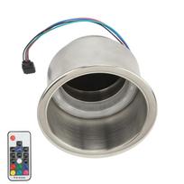 Car RGB Drink Cup Holder 14 LEDs Stainless Steel with Remote Control for Boat Yacht RV Truck black