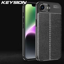KEYSION Shockproof Case for iPhone 16e Soft Silicone Leather Texture Business Style Phone Back Cover for iPhone 16e 2025 for iPhone 16e juoda