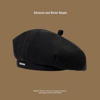 Zhao Lusi Inspired Retro Woolen Beret - Octagonal Painter Hat for Autumn/Winter. M (56-58 cm)