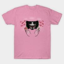 T Shirt Women V For Joker Harajuku Print Kawaii Tshirt Summer Short Sleeve Female T-Shirt Top Tee S rožinė