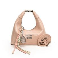 Premium Retro Oil Wax Leather Small Bag Women'S Versatile Portable Dumpling Bag Textured Messenger Bag rožinė