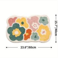 1pc 40*60cm Cute Flower Bathroom Rug, Machine Washable Bathroom Floor Mat, Extra Soft Absorbent Non-Slip Bath Rug