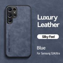 Skirta Samsung Galaxy S24 S 24 Ultra dėklas Prabangus magnetinis odinis minkštas telefono dėklas Samsung S24 Plus S24Plus S24+ galinei dangteliui Samsung S24 Ultra mėlyna