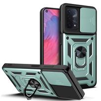 Dėklas OPPO A74 A93 A54 5G, slankiojantis kameros apsaugos, smūgiams atsparus šarvuotas telefono dėklas OPPO A 74 93 54, dangtelis su magnetiniu žiediniu laikikliu For OPPO A54 5G rožinio aukso spalvos