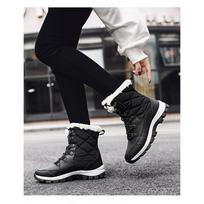 2024 Women's Mid-Tube Winter Snow Boots - Warm, Velvet-Lined, Thickened, Outdoor Ski Boots, Large Sizes 39 gray