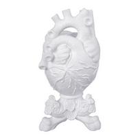 Flower Vase Heart Shape Flower Pot Resin Sculpture Decoration Ornament s white