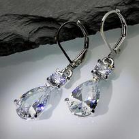 Sterling  Dangle Earrings for Women Waterdrop Cubic Zircon Fashion Elegant Female Hanging Earrings Statement Jewelry black