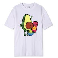 Manufacturing Avocado Jam With Avocado Printed T-Shirts Men Breathable Tees Summer Cotton Oversized T-Shirt S